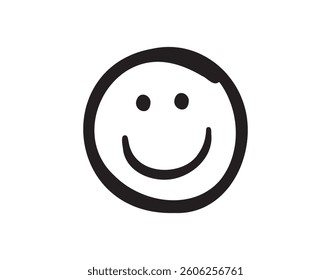 Smile face Doodle sketch style icon. Smiling face hand drawn, happy emotion concept. Vector illustration