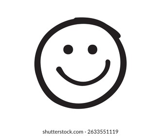 Smile face Doodle sketch style icon. Smiling face hand drawn, happy emotion concept. Vector illustration
