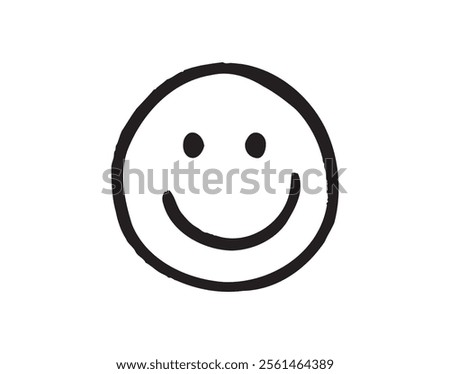 Smile face Doodle sketch style icon. Smiling face hand drawn, happy emotion concept. Vector illustration