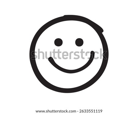 Smile face Doodle sketch style icon. Smiling face hand drawn, happy emotion concept. Vector illustration