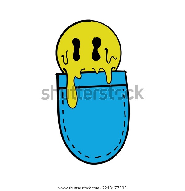 Smile Face Drip Pocket Cartoon Premium Stock Vector (Royalty Free ...