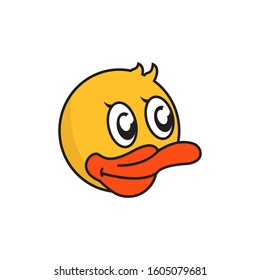 smile face duck icon. duck head vector illustration.