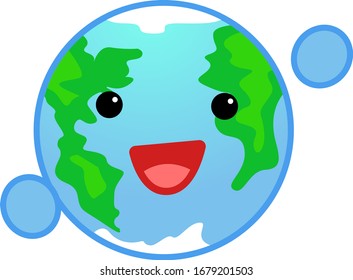 Cara sonriente de mascota vectorial de la tierra