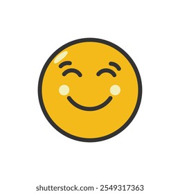 Smile face emoticon icon isolated vector illustration on white background.