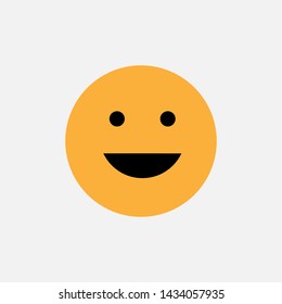 Smile Face Emoticon Icon Vector Illustration.