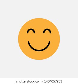 Smile Face Emoticon Icon Vector Illustration.