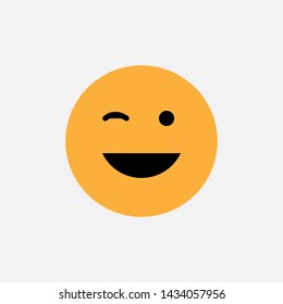 Smile Face Emoticon Icon Vector Illustration.