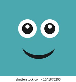 Smile face with emotions of joy on color background. Vector illustration
