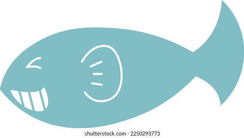 smile face fish color sea