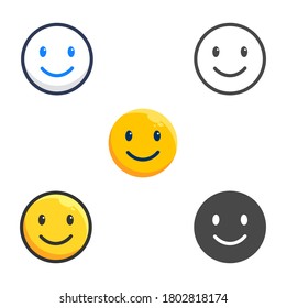 sonrisa cara, paquete de iconos plano