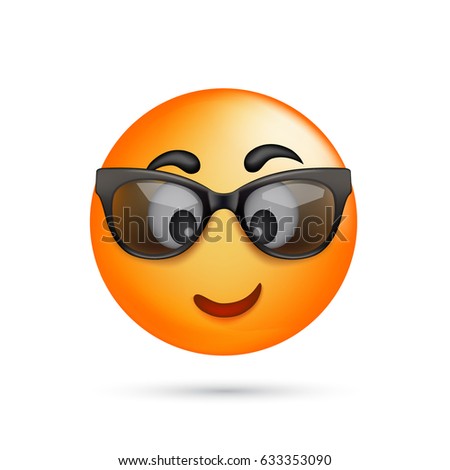 Smile face in glasses. Vector illustration
