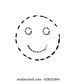 Smile face grunge icon symbol Emoji