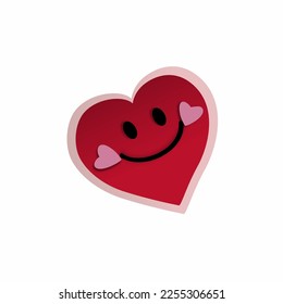 smile face heart shape icon symbol design