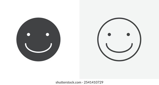 Smile face icon flat and simple set design