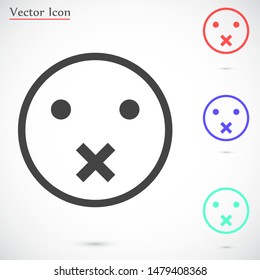 Smile face icon isolated on white background. Smile Icon in trendy flat style isolated on grey background. Emoji face smiley icon line symbol.