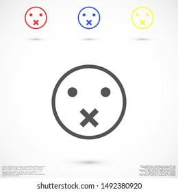 Smile face icon isolated on white background. Smile Icon in trendy flat style isolated on grey background. Emoji face smiley icon line symbol.