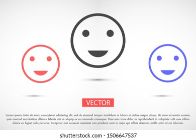 Smile Face icon isolated on white background. Smile Face Icon in trendy flat style isolated on grey background.Smile Face Emoji face smiley icon line symbol.