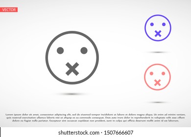 Smile face icon isolated on white background. Smile Icon in trendy flat style isolated on grey background. Emoji face smiley icon line symbol.