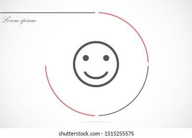 Smile Face icon isolated on white background. Smile Face Icon in trendy flat style isolated on grey background.Smile Face Emoji face smiley icon line symbol.