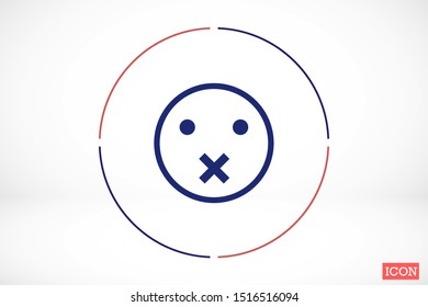 Smile face icon isolated on white background. Smile Icon in trendy flat style isolated on grey background. Emoji face smiley icon line symbol.
