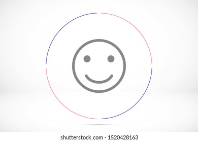 Smile Face icon isolated on white background. Smile Face Icon in trendy flat style isolated on grey background.Smile Face Emoji face smiley icon line symbol.