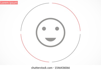 Smile Face icon isolated on white background. 
