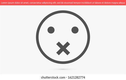 Smile face icon isolated on white background. Smile Icon in trendy flat style isolated on grey background. Emoji face smiley icon line symbol.