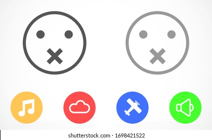 Smile face icon isolated on white background. Smile Icon in trendy flat style isolated on grey background. Emoji face smiley icon line symbol.