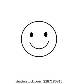 Icono de sonrisa aislado en fondo blanco. Ilustración del doodle dibujada a mano por vectores. Perfecto para tarjetas, decoraciones, logotipo, pegatinas.