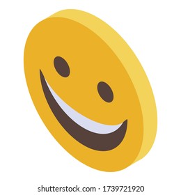 Smile face icon. Isometric of smile face sign vector icon for web design isolated on white background