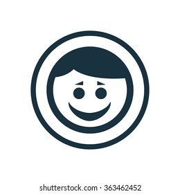 smile face icon, on white background