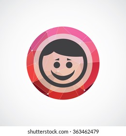 smile face icon, on white background