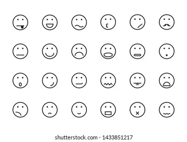 Smile Face Icon Set On White Stock Vector (Royalty Free) 1433851217 ...