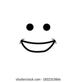 Smile face icon vector. Laughing open Mouth.