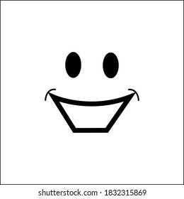 Smile face icon vector. Laughing open Mouth.
