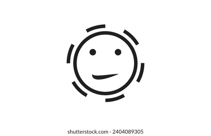 Smile face icon in white background
