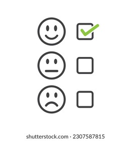 Smile face icons with positive ,neutral and negative moed.