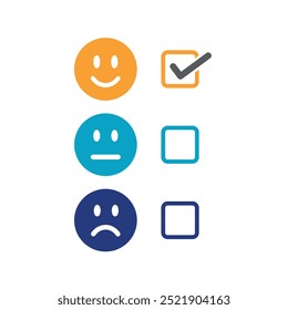 Smile face icons with positive ,neutral and negative moed.