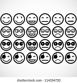 smile face icons. vector illustration.