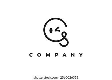 smile face and letter g minimal logo