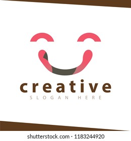 smile face logo design