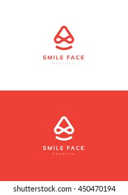 Smile face logo template.