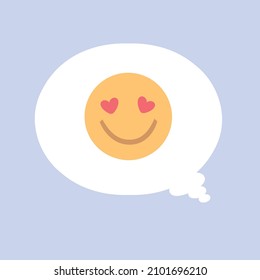 sonrisa cara en el cuadro de diálogo de gráficos vectoriales de mensajes de amor