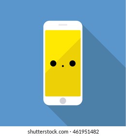 Smile Face Mobile application to play on the device flat design icon logo modern style art go