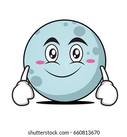 Smile face moon character collection vector illustration