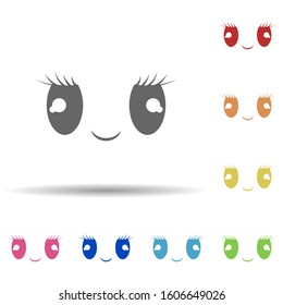 Smile face in multi color style icon. Simple thin line, outline vector of smile icons for ui and ux, website or mobile application