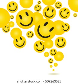 Smile Face Pattern With Colorful Yellow For Web Background.icon Balloon Design Vector Illustration.