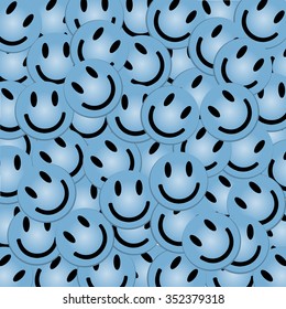 Smile face pattern with colourful smileys for textiles background. Smiles icon background. design vector