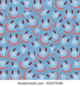 Smile face pattern with colourful smileys for textiles background. Smiles icon background. design vector