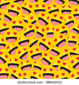 Smile face pattern with colourful smileys for textiles background. Smiles icon background. design vector